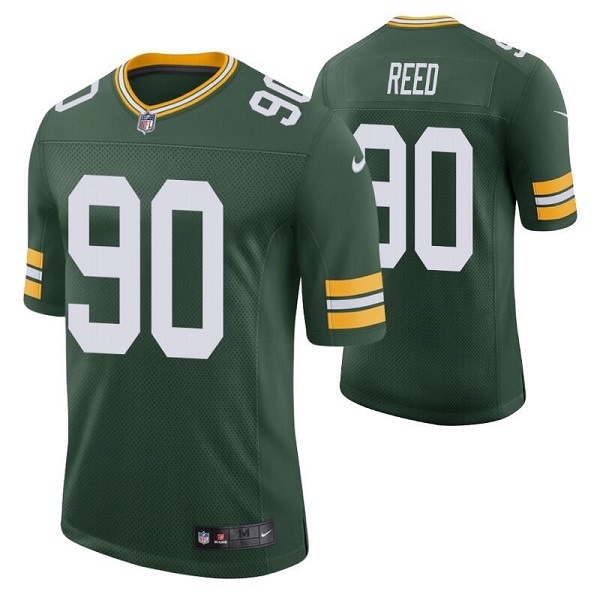 Men's Green Bay Packers #90 Jarran Reed Green Stitched Football Jersey